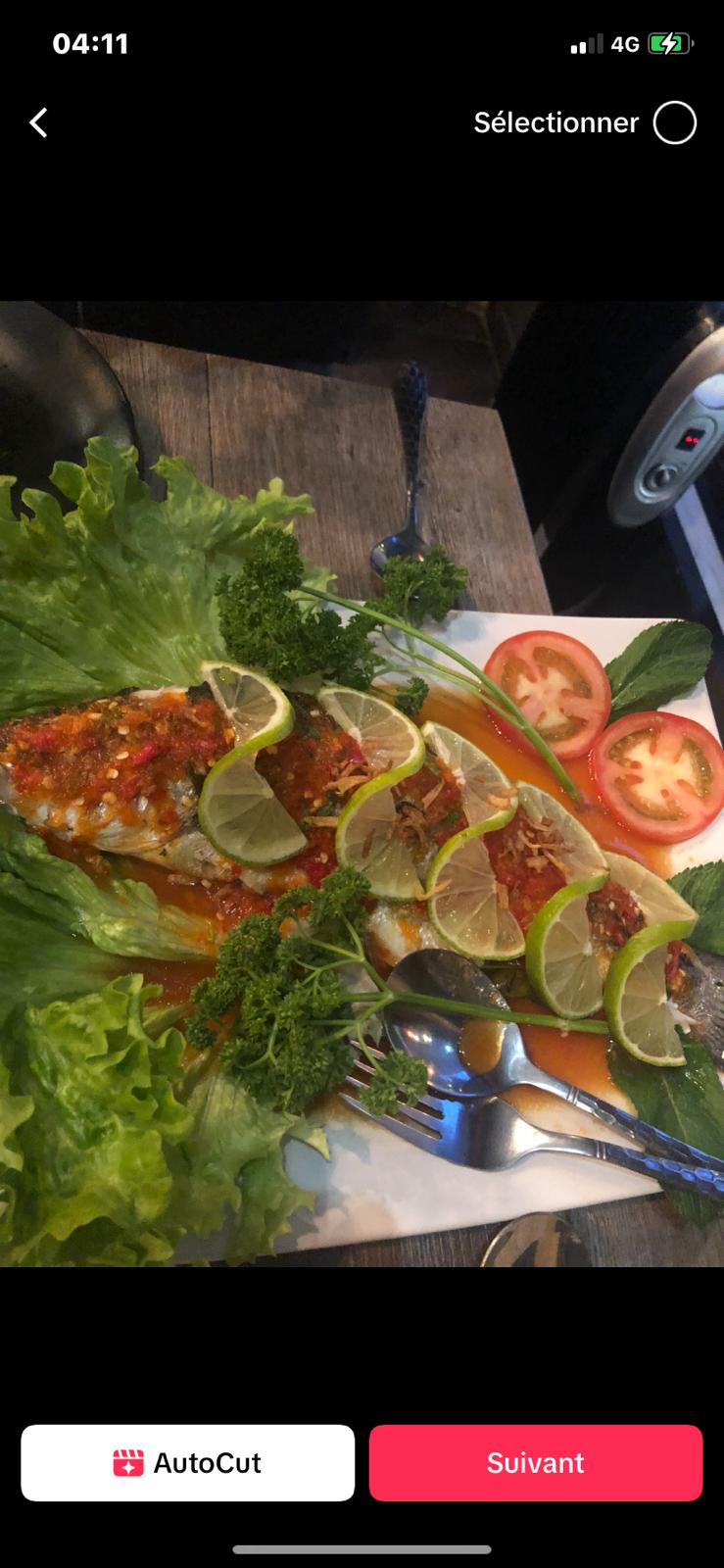 Poisson grillé à la thaï, citron et herbes